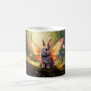 Whimsical bunny in an enchanted forest coffee mug
