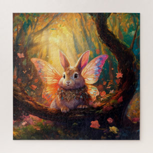 Whimsical bunny in an enchanted forest jigsaw puzzle