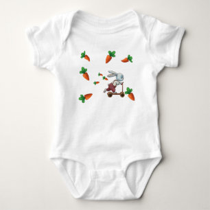 Whimsical Bunny Ride Baby Bodysuit