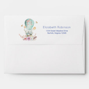 Whimsical Bunny Riding in a Hot Air Balloon Envelope