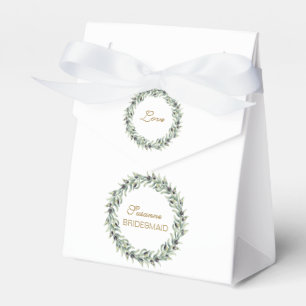 Whimsical Burgundy Gold Flowers Monogram Wedding Favour Box