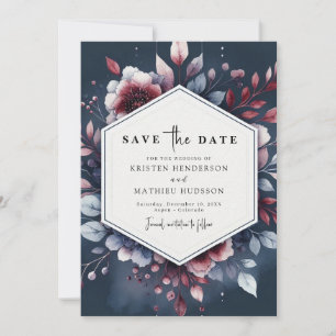 Whimsical Burgundy Wedding Save The Date