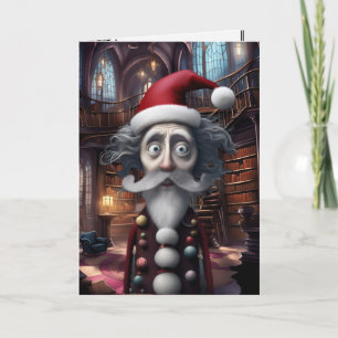 Whimsical Burtonesque Santa Card Original Design