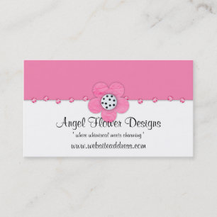 Whimsical Business Card :: Pink Flower Jewels