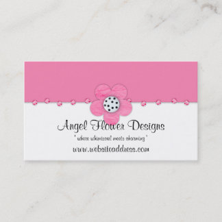 Whimsical Business Card :: Pink Flower Jewels