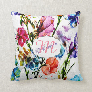 WHIMSICAL BUTTERFLIES AND FLOWERS CUSHION