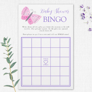 Whimsical Butterflies Baby Shower Bingo Game