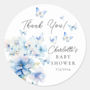 Whimsical Butterflies Baby Shower Classic Round Sticker