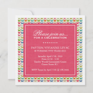 Whimsical Butterflies Birthday Party Invitation