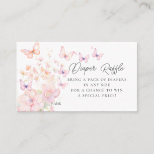 Whimsical Butterflies Diaper Raffle Enclosure Card