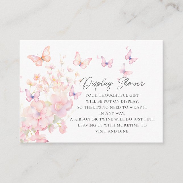 Whimsical Butterflies Display Shower Enclosure Card (Front)