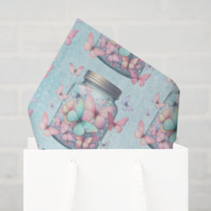 Whimsical Butterflies in a Jar Pattern Tissue Paper