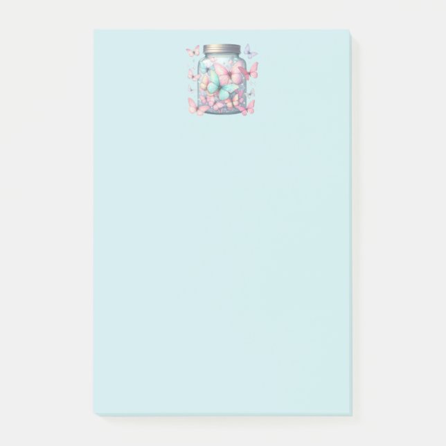Whimsical Butterflies in a Jar Post-it Notes (Front)