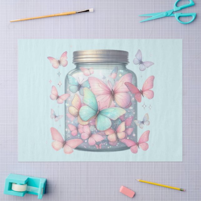 Whimsical Butterflies in a Jar Tissue Paper (Craft)