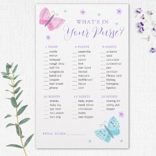 Whimsical Butterflies Purse Baby Shower Game