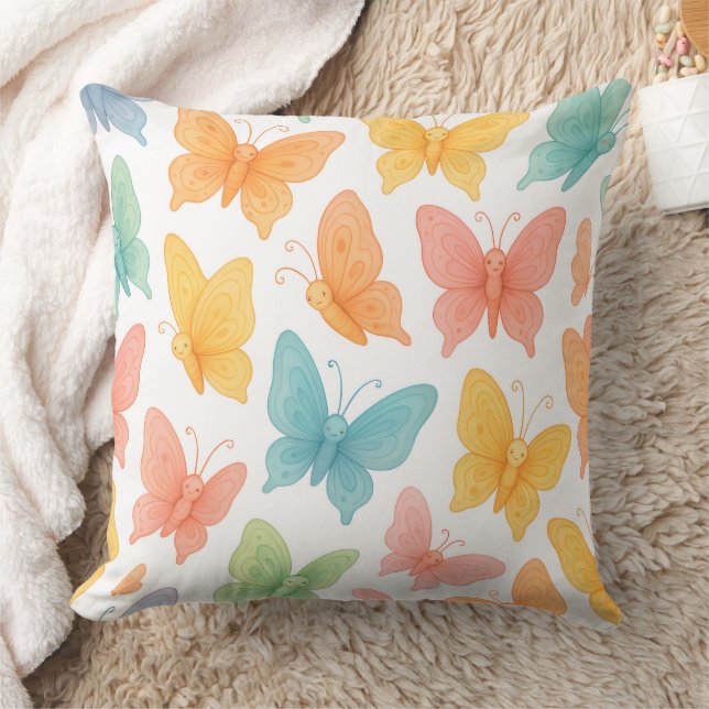 "Whimsical Butterflies" Throw Pillow (Blanket)