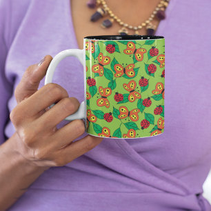 Whimsical Butterfly and Ladybug Garden Two-Tone Coffee Mug