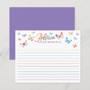 Whimsical Butterfly Baby Shower Advice Card