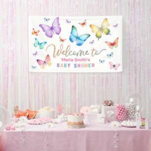 Whimsical Butterfly Baby Shower Welcome Banner