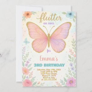 Whimsical Butterfly Birthday Invitation