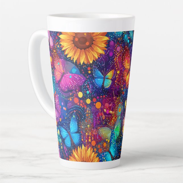 Whimsical Butterfly Dream Latte Mug (Left Angle)