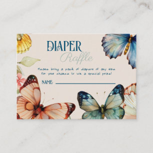 Whimsical Butterfly Fairytale Diaper Raffle Enclosure Card