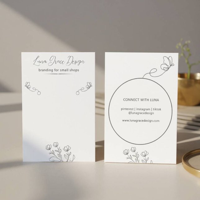 Whimsical Butterfly Floral Custom Jewellery Card (Butterfly Floral Jewelry Card)