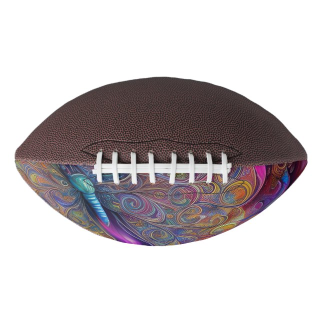 Whimsical Butterfly Fractal Watercolor Digital Pai American Football (Front)