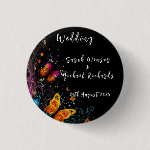 Whimsical Butterfly Garden Postcard 3 Cm Round Badge