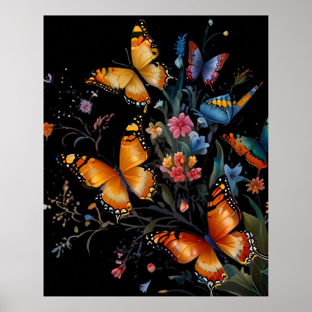 Whimsical Butterfly Garden Poster (Front)