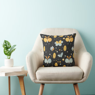 Whimsical Butterfly & Leaf Decorative Pillow – Min