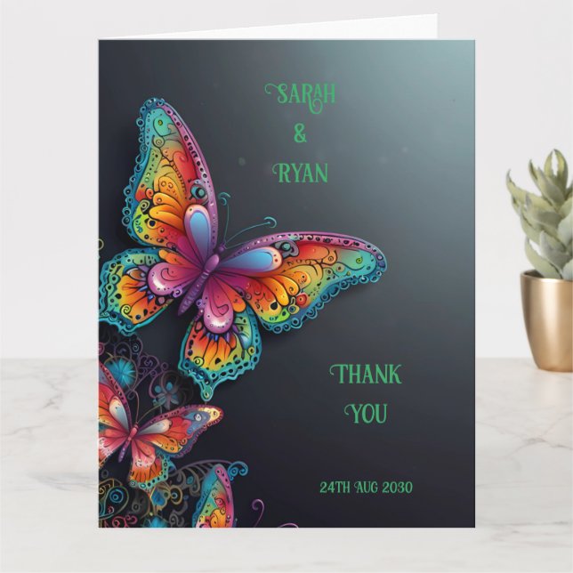 Whimsical Butterfly Romance Wedding Invitation (Small Plant)