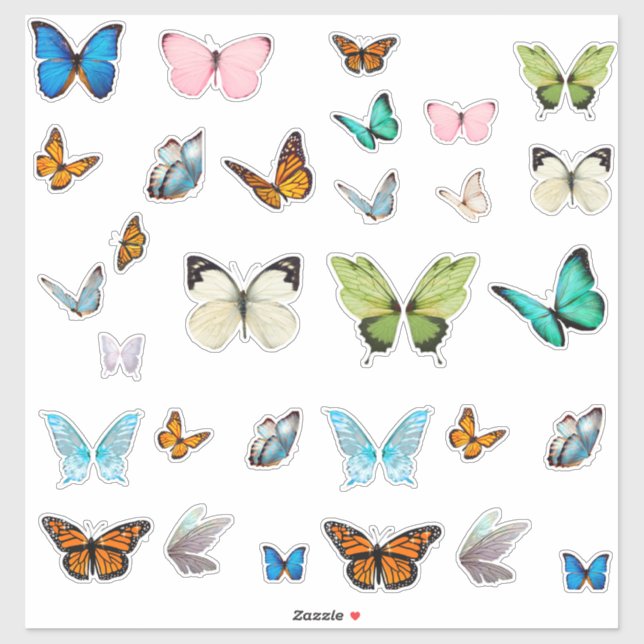 Whimsical Butterfly Stickers (Sheet)
