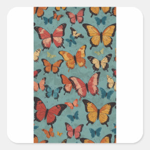 Whimsical Butterfly T-Shirt Designs Square Sticker