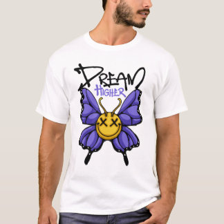 Whimsical Butterfly With Smile Streetwear T-Shirt