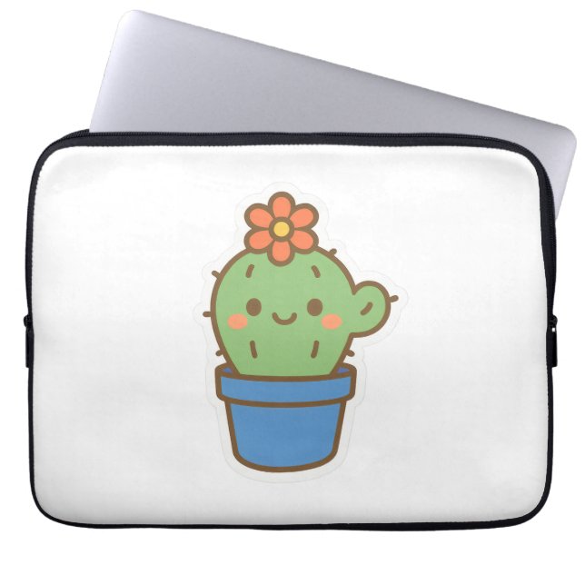 Whimsical Cactus Laptop Sleeve (Front)