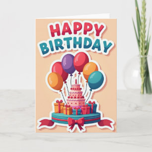 Whimsical Cake Birthday Card