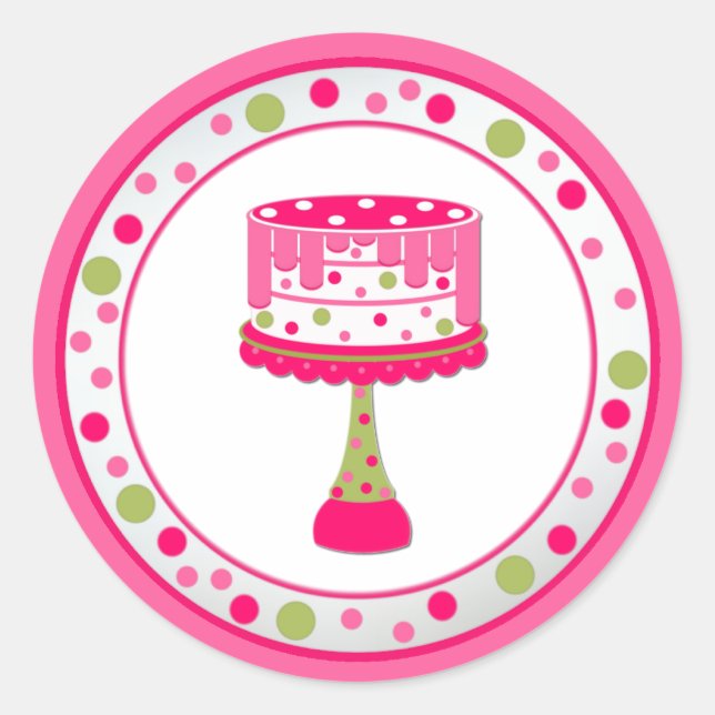 Whimsical Cake Birthday Party Sticker (Front)