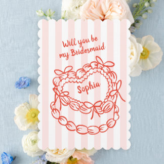 Whimsical Cake Bridesmaid Card