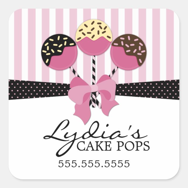 Whimsical Cake Pops Bakery Box Seals (Front)