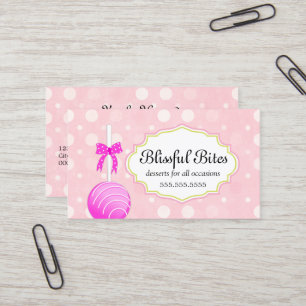 Whimsical Cake Pops Bakery Business Card