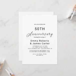 Whimsical Calligraphy Anniversary Invitation