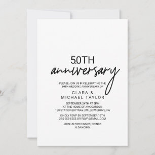 Whimsical Calligraphy Anniversary Invitation