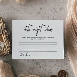 Whimsical Calligraphy Date Night Idea Cards