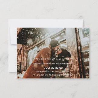 Whimsical Calligraphy | Faded Photo The Wedding Of Invitation