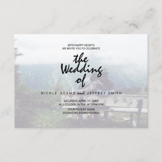 Whimsical Calligraphy | Faded Photo The Wedding Of Invitation