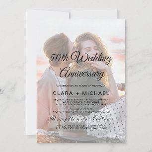 Whimsical Calligraphy Faded Photo Vow Renewal Invitation