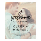 Whimsical Calligraphy Faded Photo Welcome Wedding