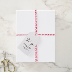 Whimsical Calligraphy Photo Back Thank You Favou Gift Tags