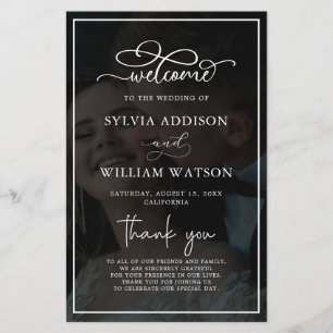 Whimsical Calligraphy Photo Wedding Ceremony